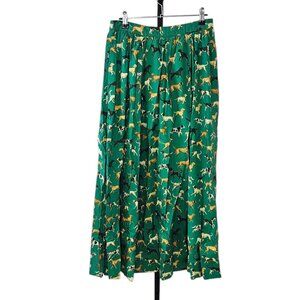 Anthropologie Maeve The Jacie Poplin Printed Maxi Skirt, Dog Pattern, Cotton, M